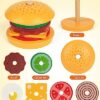 Vanmor Giocattolo Montessoriano in Legno per Impilare L'hamburger per 3+, Gioco Di Finzione Con Il Modello Del Puzzle Dell'hamburger, Strumento Didattico Di Attività Educativa per La Scuola Materna - immagine 5