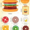 Vanmor Giocattolo Montessoriano in Legno per Impilare L'hamburger per 3+, Gioco Di Finzione Con Il Modello Del Puzzle Dell'hamburger, Strumento Didattico Di Attività Educativa per La Scuola Materna - immagine 7