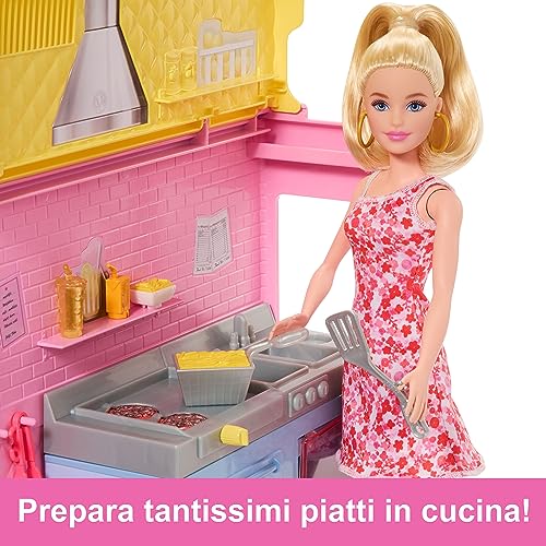 Barbie - Playset Furgoncino della limonata, include veicolo con tettuccio apribile, aree di preparazione e ristoro, cibi e bevande colorati, 25+ accessori, giocattolo per bambini, 3+ anni, HPL71 - immagine 7