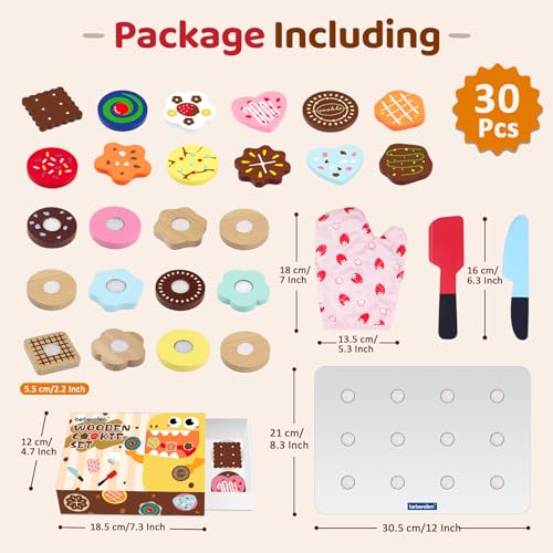 Beberolen Cucina Giocattolo per Bambini Bambino, Giochi Accessori Cibo Cucina, Biscotto Tagliare Legno, Giocattolo Educativo Montessori, Regalo Compleanno Pasqua Halloween Natale Ragazzo Ragazza 3 4+ - immagine 4