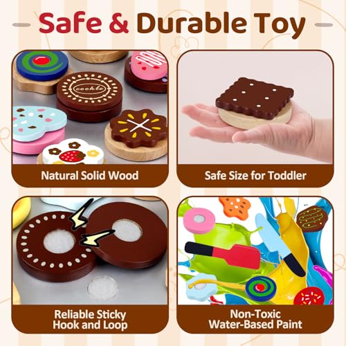 Beberolen Cucina Giocattolo per Bambini Bambino, Giochi Accessori Cibo Cucina, Biscotto Tagliare Legno, Giocattolo Educativo Montessori, Regalo Compleanno Pasqua Halloween Natale Ragazzo Ragazza 3 4+ - immagine 6