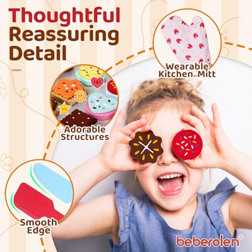 Beberolen Cucina Giocattolo per Bambini Bambino, Giochi Accessori Cibo Cucina, Biscotto Tagliare Legno, Giocattolo Educativo Montessori, Regalo Compleanno Pasqua Halloween Natale Ragazzo Ragazza 3 4+ - immagine 8