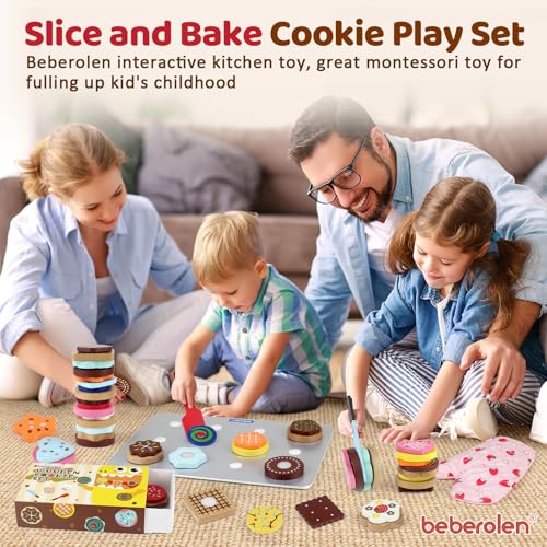 Beberolen Cucina Giocattolo per Bambini Bambino, Giochi Accessori Cibo Cucina, Biscotto Tagliare Legno, Giocattolo Educativo Montessori, Regalo Compleanno Pasqua Halloween Natale Ragazzo Ragazza 3 4+ - immagine 16