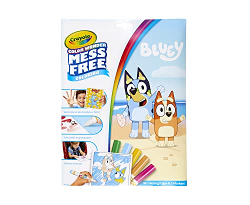 CRAYOLA Color Wonder - Libro da colorare blu senza disordine (include 18 pagine da colorare e 5 pennarelli Magic Color Wonder)