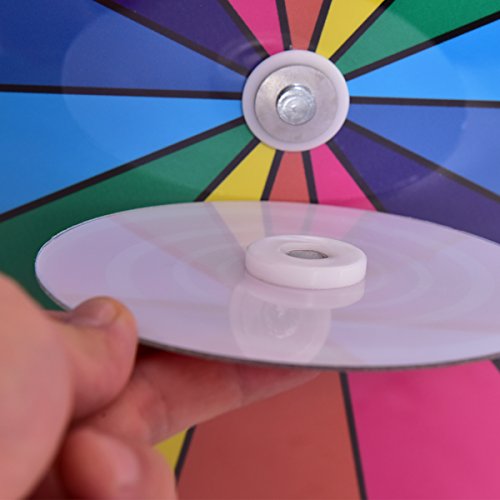 Costway, ruota premio a colori, 14 slot Fortune Roulette Spinning Game con cancellatura a secco, supporto in metallo per feste di carnevale e fiere (Archetto da tavolo) - immagine 9