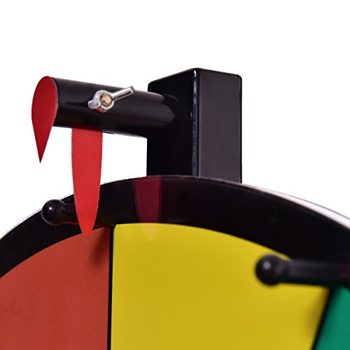 Costway, ruota premio a colori, 14 slot Fortune Roulette Spinning Game con cancellatura a secco, supporto in metallo per feste di carnevale e fiere (Archetto da tavolo) - immagine 10