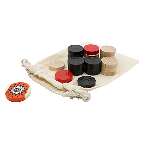 GICO Carrom pedine Legno torneo Professionali con Ball Striker Torneo Extra Class 15g pedina battante - 2104