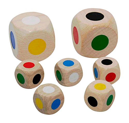 GICO Set di cubi colorati in legno – Assortimento 2 x 30 mm e 5 x 16 mm