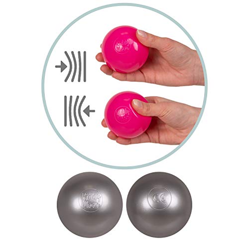 KiddyMoon 200 ∅ 7CM Palline Morbide Colorate Per Piscina Bambini Fatto In EU, Grigio/Bianco/Rosso/Nero - immagine 7