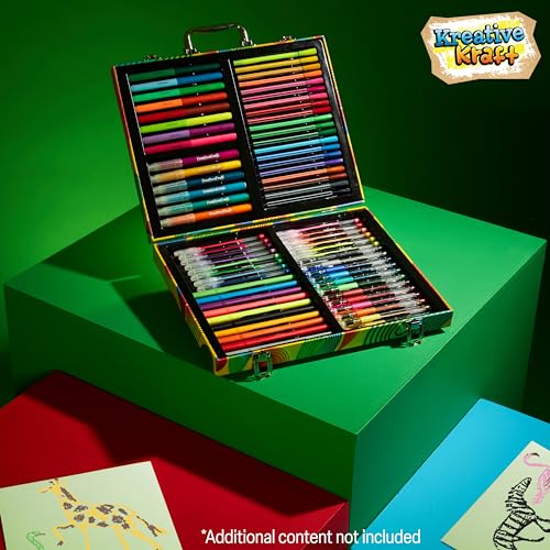 KreativeKraft Set Penne Colorate 70 Pz, Biro Colorate Gel Penne Glitter Pennarelli Valigetta Colori - immagine 3