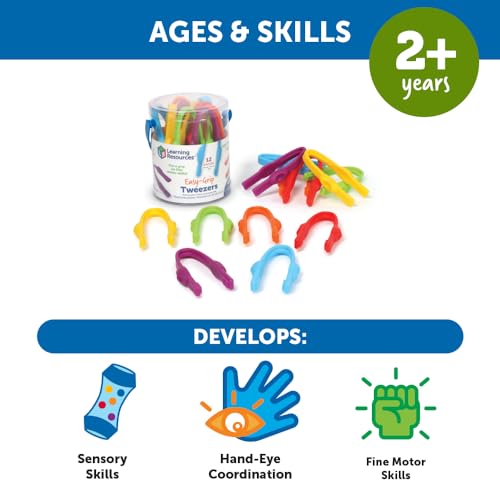 Learning Resources Presa Facile, età 2+, Giocattoli per abilità motorie Fini, Pinzette per Bambini, attività di apprendimento prescolare, Risorse per l'aula, Multicolore, Medium, LER2965 - immagine 6