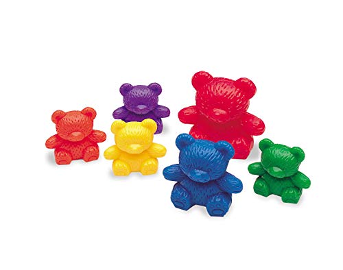 Learning Resources - Set di 96 contatori arcobaleno per famiglia di orsi, set di 96 pezzi, per confrontare dimensioni, peso e colore - immagine 15