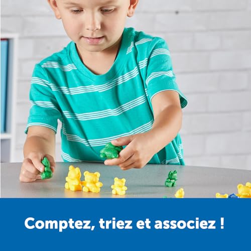 Learning Resources - Set di 96 contatori arcobaleno per famiglia di orsi, set di 96 pezzi, per confrontare dimensioni, peso e colore - immagine 5