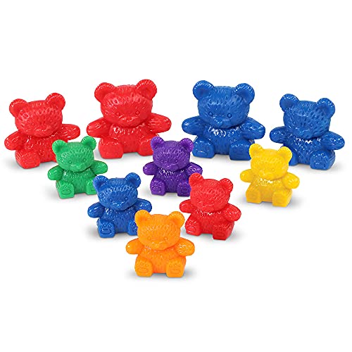 Learning Resources - Set di 96 contatori arcobaleno per famiglia di orsi, set di 96 pezzi, per confrontare dimensioni, peso e colore - immagine 9