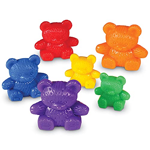 Learning Resources - Set di 96 contatori arcobaleno per famiglia di orsi, set di 96 pezzi, per confrontare dimensioni, peso e colore - immagine 12