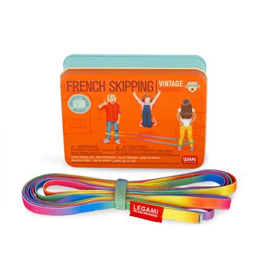 Legami - Gioco dell'Elastico, French Skipping, Gomma Elastica per Bambini, Giochi da Saltare, Vintage Memories, Idea Regalo, Scatola Conserva Corda Inclusa, Corda per Salto - immagine 5