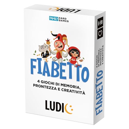 Ludic Fiabetto 4 Giochi di Memoria, prontezza e creatività IT58813 Gioco di società Formato Viaggio per 2+ Giocatori