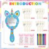 OOTSR Kit per Attività Creative Legno per Bambini, 12Pz Unicorno Specchi in Legno Set, fai da te Creativo Arte e Artigianato Regali per Ragazze Compleanno Festa Decorazione - immagine 3