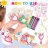 OOTSR Kit per Attività Creative Legno per Bambini, 12Pz Unicorno Specchi in Legno Set, fai da te Creativo Arte e Artigianato Regali per Ragazze Compleanno Festa Decorazione - immagine 4