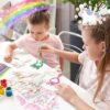 OOTSR Kit per Attività Creative Legno per Bambini, 12Pz Unicorno Specchi in Legno Set, fai da te Creativo Arte e Artigianato Regali per Ragazze Compleanno Festa Decorazione - immagine 8