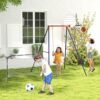 Outsunny Altalena per bambini da 3 a 8 anni, in acciaio, blu scuro - immagine 3