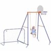 Outsunny Altalena per bambini da 3 a 8 anni, in acciaio, blu scuro