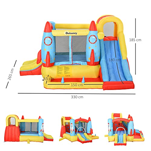 Outsunny Castillo gonfiabile con 2 sedie per bambini + 3 anni con gonfiabile e borsa per il trasporto per interni esterni 330 x 265 x 185 cm multicolore - immagine 6