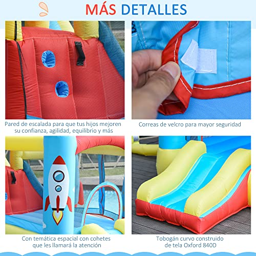 Outsunny Castillo gonfiabile con 2 sedie per bambini + 3 anni con gonfiabile e borsa per il trasporto per interni esterni 330 x 265 x 185 cm multicolore - immagine 7