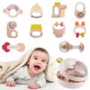 Sonaglio Neonato Giochi , 10 Pezzi Sonaglio e Massaggiagengive Giocattoli Dentizione Neonato senza BPA,Giochi Neonato con dentizione con scatola di immagazzinaggio per bambini da 0 a 9 mesi