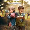 VATOS Pistola giocattolo in schiuma Blaster per bambini, con rivista a catena (18 clip per freccette), pistole giocattolo automatiche e manuali con 40 freccette, giocattolo regalo per bambini dai 6 ai - immagine 3