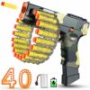 VATOS Pistola giocattolo in schiuma Blaster per bambini, con rivista a catena (18 clip per freccette), pistole giocattolo automatiche e manuali con 40 freccette, giocattolo regalo per bambini dai 6 ai