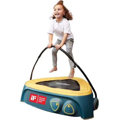 BERG Hoppaa - Trampolino per bambini (1-4 anni), per interni ed esterni, staffa di sicurezza e pietre antiscivolo per favorire le capacità motorie e l'equilibrio, montaggio semplice, durevole e