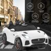 COSTWAY Jaguar Auto elettrica per bambini con storie e musica, clacson e fari, veicolo per bambini da 12 V con telecomando da 2,4 G, auto elettrica da 3 a 5 km/h, per bambini dai 3 anni in su (bianco) - immagine 9
