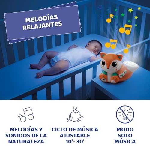 Chicco Proiettore Foxy La Volpe, Simpatico Proiettore Portatile con Melodie Rilassanti e Proiezioni Colorate, Luce Notturna Bambini, 0+ Mesi - immagine 6