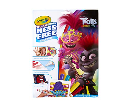 Crayola 75-7117 Color Wonder Trolls 2 World Tour Markers and Book, Multi