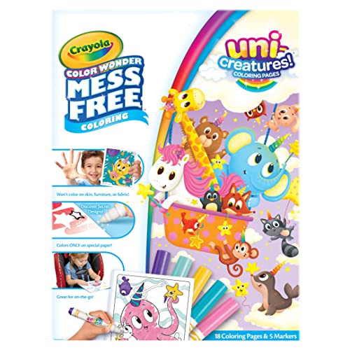 Crayola Color Wonder Unicreatures, Mess Free Coloring Pages & Markers, Gift for Kids, Age 3, 4, 5, 6 - immagine 3