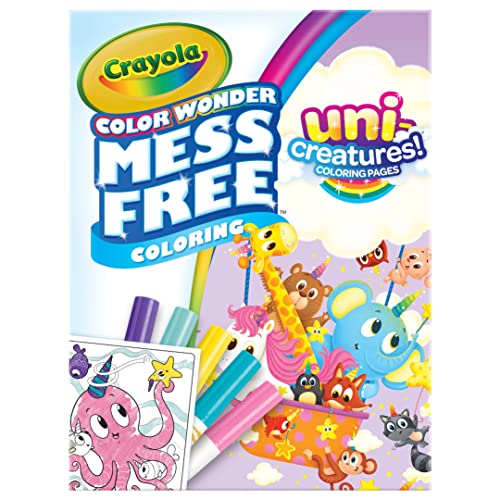 Crayola Color Wonder Unicreatures, Mess Free Coloring Pages & Markers, Gift for Kids, Age 3, 4, 5, 6