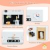 GYMAX Set di Cucina Giocattolo per Bambini, Cucina Giocattolo in Legno con Macchina del Caffè, Fabbricatore di Ghiaccio, Forno a Microonde, Forno, Lavello, Cucina per Bambini dai 3+ Anni - immagine 4