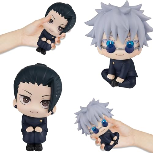 HBSFBH Figure anime Gojo Satoru, 2 pezzi Statua Satoru Gojo, Anime Gojo Satoru Action Figure, Gojou Figura Anime, Satoru Gojo Figura anime, Gojo Satoru Anime Statue, Giocattoli Decorazione Desktop