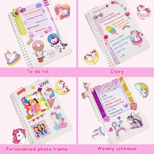 HappyKidsClub Regali per Ragazze dai 4 ai 12 Anni, Regali Unicorno per Ragazze Kit di Album per Ritagli Ragazze Giocattoli per Bambini Età 5-10 Regali per Ragazze Adolescenti Giocattoli Frozen Regali - immagine 4