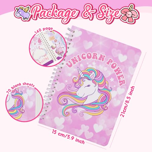 HappyKidsClub Regali per Ragazze dai 4 ai 12 Anni, Regali Unicorno per Ragazze Kit di Album per Ritagli Ragazze Giocattoli per Bambini Età 5-10 Regali per Ragazze Adolescenti Giocattoli Frozen Regali - immagine 6