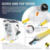 KIDIZ® Seggiolino auto per bambini Seggiolino auto per neonati Seggiolino auto per bambini Isofix Top Tether Girevole a 360° Gruppo 0/1/2/3 dalla nascita 0-36kg - immagine 9