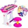 Kinderplay Pianola Bambini, Pianoforte per Bambini - Tastiera 37 Tasti Microfono e Sgabello, Pianoforte Bambini, Altezza con Microfono 60 cm Altezza Tasti Tastiera: 45 cm, KP8285