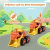 MOONTOY Macchinine per Bambini 1 Anno, Macchinina Bambino Dinosauro, Set di 4 Veicoli da Costruzione con Dinosauri, Macchinine Press & Go per Bambini 12 18 Mesi, Grande Regalo per i Bambini 1 2 3 Anni - immagine 3