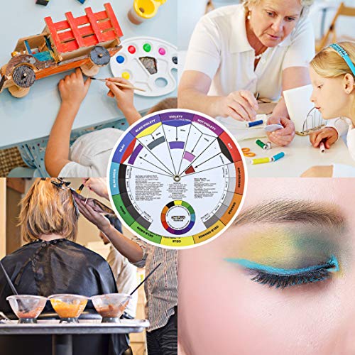 ONE+PLUS, 2 pezzi, colore Wheel, ruota di miscelazione dei colori, ruota dei colori, giradischi a cerchio di colore, per pittura, design e trucco (versione tedesca) - immagine 8