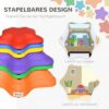 Outsunny Pietre di fiume, 6 pezzi, pietre di bilanciamento, gioco d'equilibrio, pietre impilabili antiscivolo, portata fino a 80 kg, per bambini da 3 a 8 anni, colorate - immagine 4
