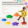 Outsunny Pietre di fiume, 6 pezzi, pietre di bilanciamento, gioco d'equilibrio, pietre impilabili antiscivolo, portata fino a 80 kg, per bambini da 3 a 8 anni, colorate - immagine 8