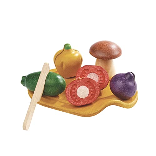 PLAN TOYS- Assorted Vegetable Set, Colore Legno, 3601