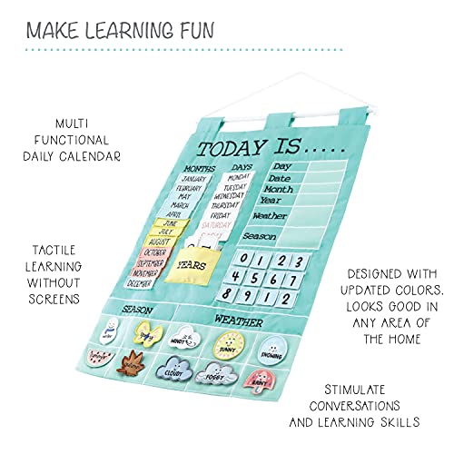 The Peanutshell Calendario da parete educativo prescolare, 53 pezzi di tessuto per mesi, giorni, anni, tempo e stagioni - immagine 5