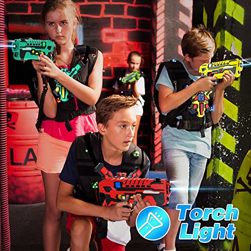 VATOS Pistole Laser Tag Ricaricabili: infrarossi da 0,9 MW Sicuro Bambini 4 Giocatori con Gilet Gioco Adolescenti Adulti Gruppo familiare attività all'aperto al Coperto Giocattolo Divertente età 8+ - immagine 8